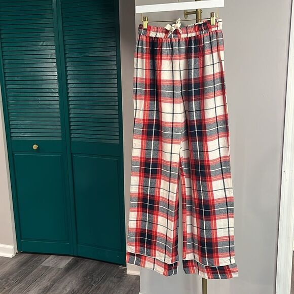 PRETTYLITTLETHING NWT NAVY CHECKED LONG PJ PANTS - s/m - Picture 3 of 6